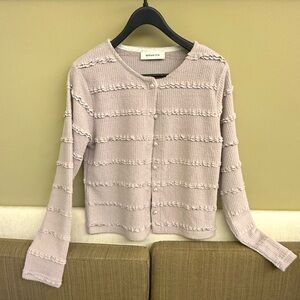 Brand New Elegant Lavender Button-Up Cardigan